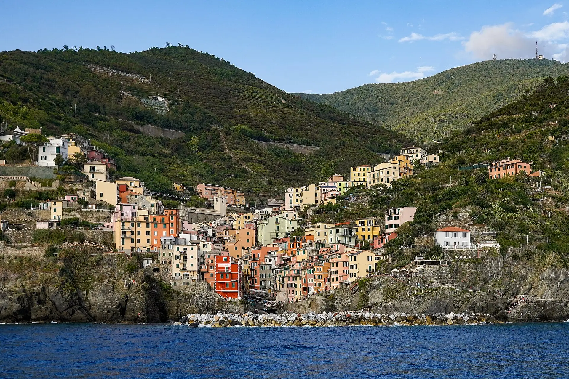 Riomaggiore, Cinque Terre — the colourful village climbing the cliffs above the Ligurian Sea.